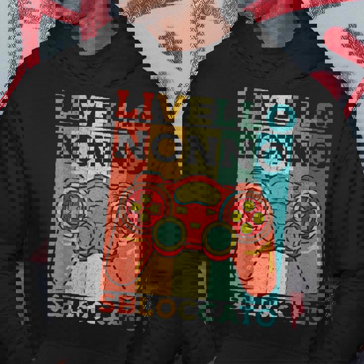 Livello Nonnobloccato Gamer Gaming Nerd Festa Del Papà Felpa con cappuccio Regalos divertidos