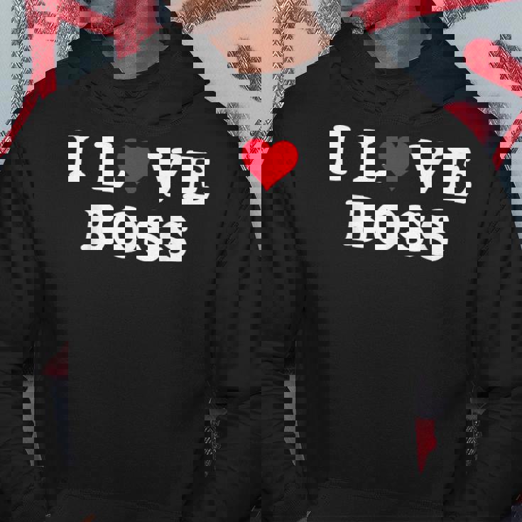 I Love Boss マッチング ガールフレンド&ボーイフレンド ボス名 パーカー 面白い贈り物