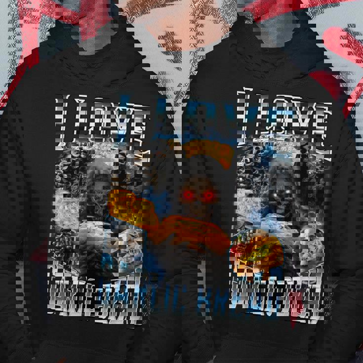 I Love Garlic Bread パーカー 面白い贈り物