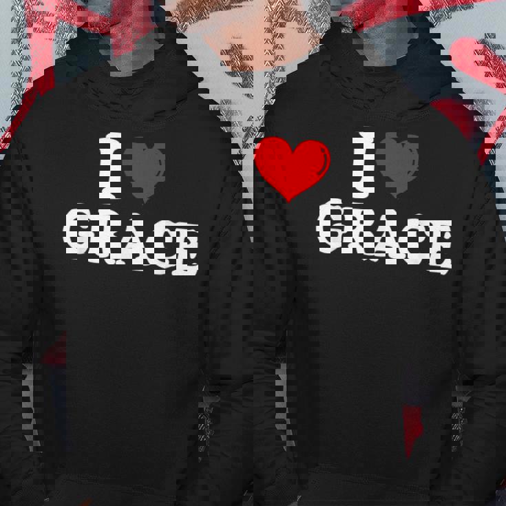 I Love Grace I Heart Grace ファーストネーム グレース ジョーク 面白い パーカー 面白い贈り物