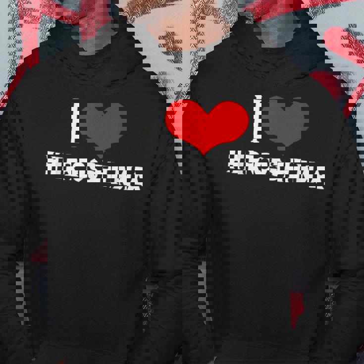 I Love Hiroshima 愛 ハート 広島 広島県 日本 お土産 かわいい おしゃれ パーカー 面白い贈り物