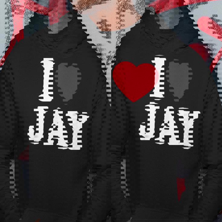 I Love Jay I Heart Jay レッドハート パーカー 面白い贈り物