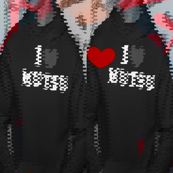 I Love Mutsu 私は愛する Mutsu パーカー 面白い贈り物