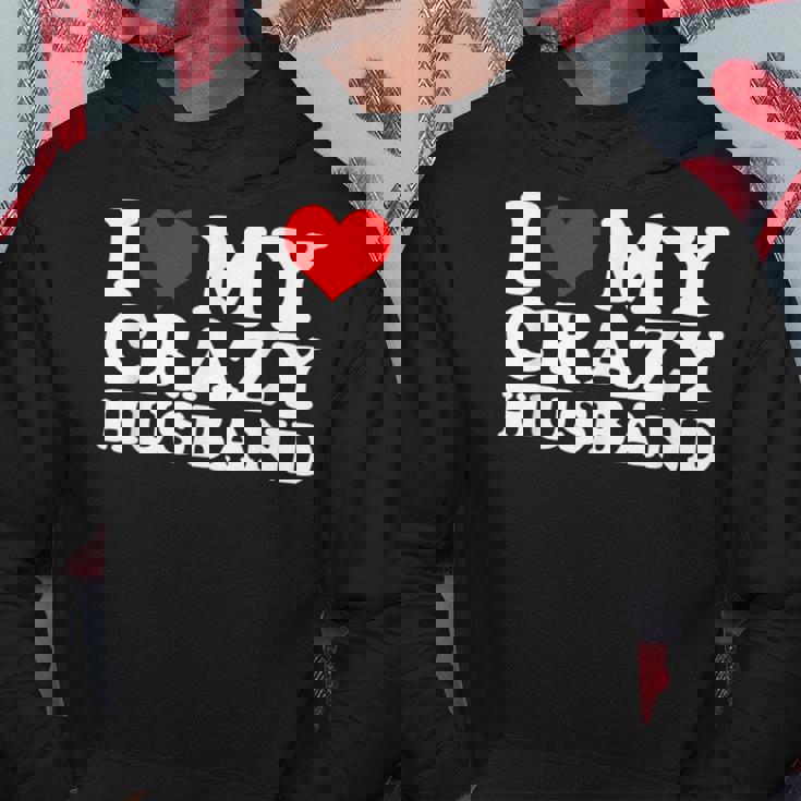 I Love My Crazy Husband Wild Love For Adoring Husbands パーカー 面白い贈り物