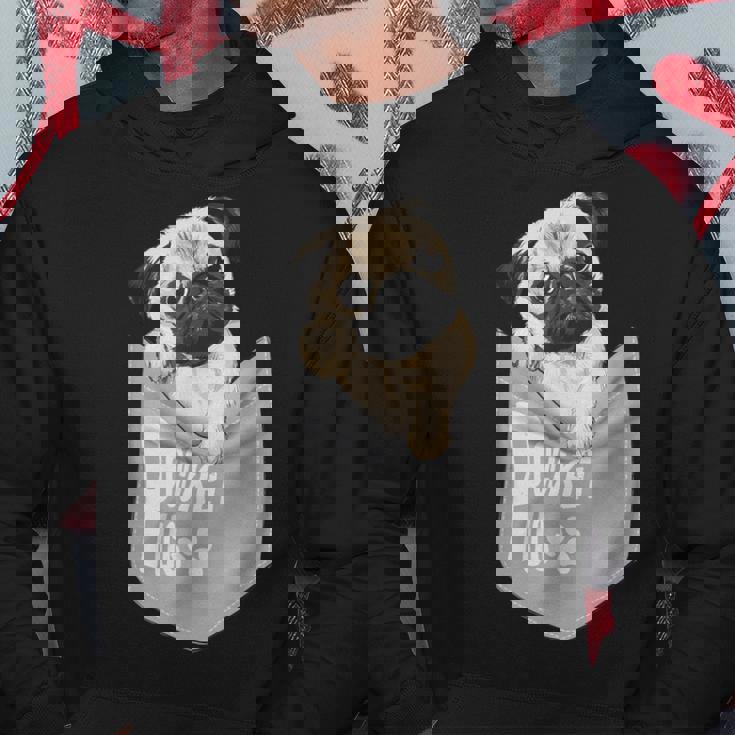 Love Pugs かっこいいポケットパグ ペット 犬 グラフィックデザイン パーカー 面白い贈り物