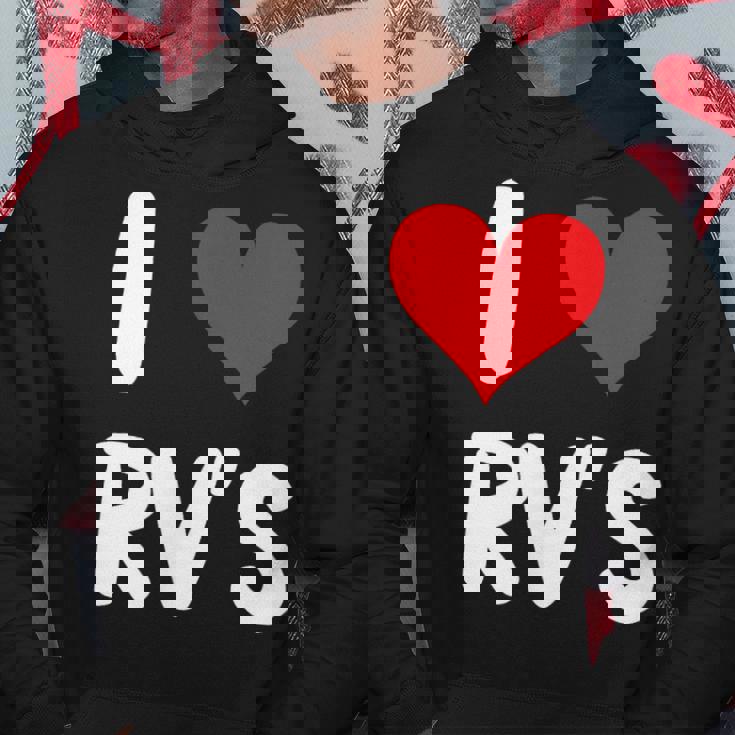 I Love Rv のレクリエーションビークル キャンプ キャンピングカー 旅行 旅行 パーカー 面白い贈り物