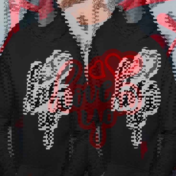 Love You Heart バレンタインデー 好きな人 パートナー 愛 パーカー 面白い贈り物