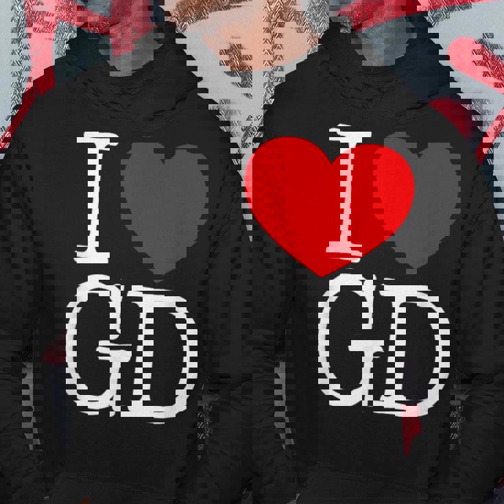 I Love ハート Gd パーカー 面白い贈り物