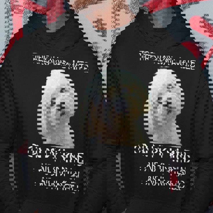 Maltese Puppy Is On My Mind 面白い犬のオーナーデザイン パーカー 面白い贈り物