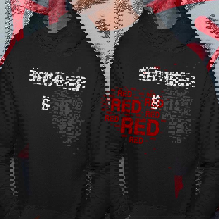 Manchester Is Red ファニー ユナイテッド フットボール サポーター パーカー 面白い贈り物