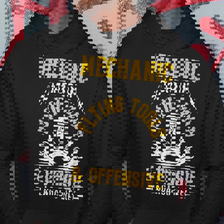 Mechanic Caution Flying Tools 自動車整備士 パーカー 面白い贈り物