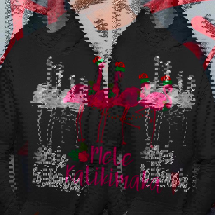 Mele Kalikimaka フラミンゴ ハワイ トロピカルファミリー パーカー 面白い贈り物