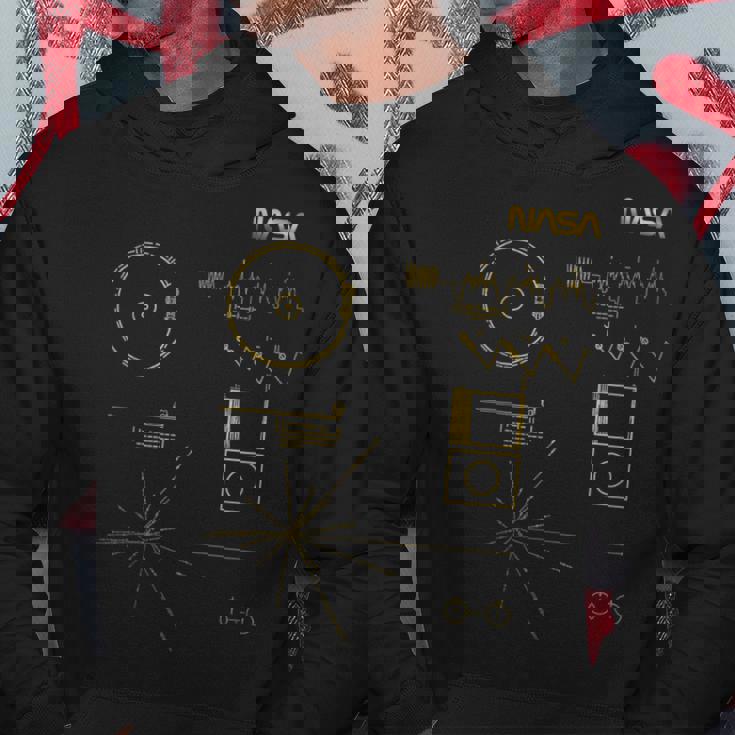 Nasaボイジャーゴールデンレコードメッセージワームロゴ有名 パーカー 面白い贈り物