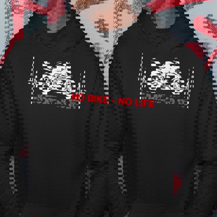 No Bike No Life 面白い オートバイ ハートビート パーカー 面白い贈り物