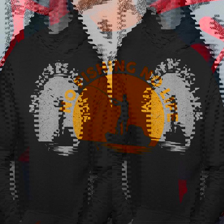 No Fishing No Life 釣り フィッシング ロゴ プリント パーカー 面白い贈り物