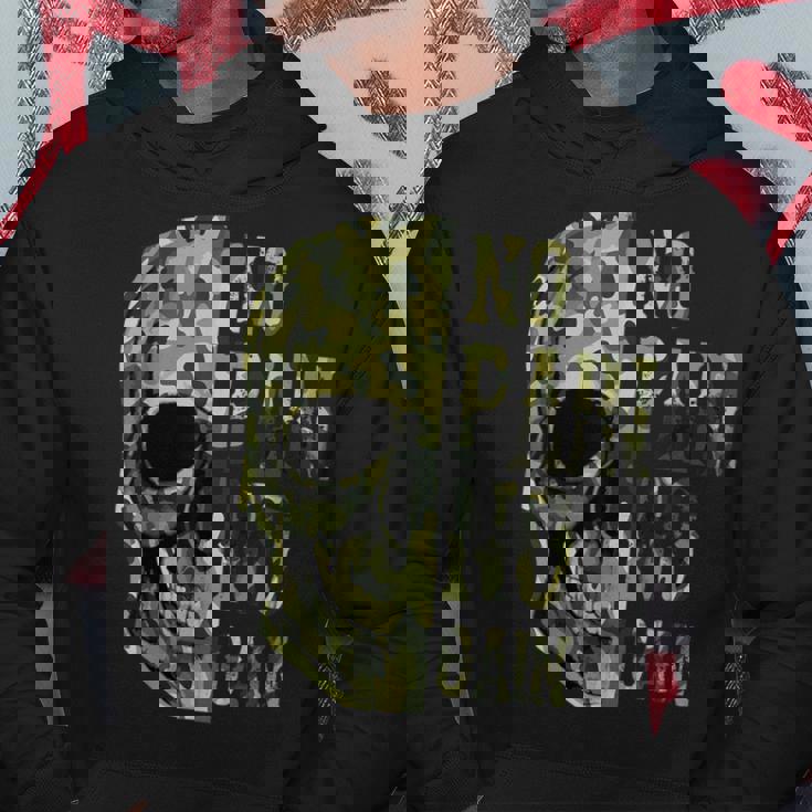 No Pain No Gain- メンズ スカル マインドセット モチベーションジム パーカー 面白い贈り物