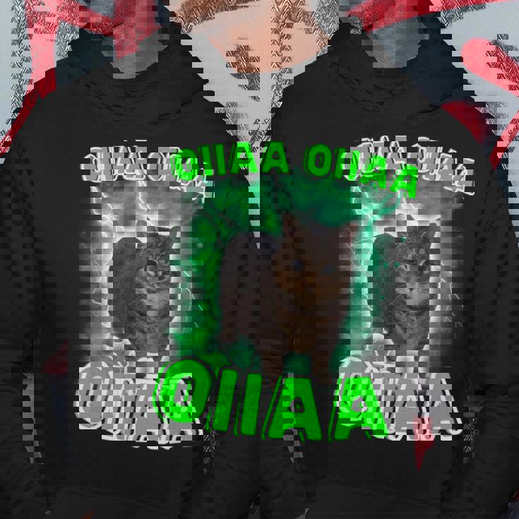 Oiiaa Oiiaa 猫 脳腐 ウイルス スピニング 猫 ミーム パーカー 面白い贈り物