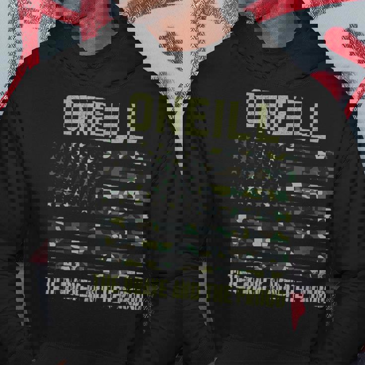 Oneill 姓 姓 迷彩 アメリカ国旗 パーカー 面白い贈り物