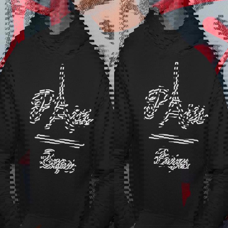 Paris パリ・フランス【エッフェル塔】Bonjour ボンジュール【世界の都市】旅行観光 お土産 かわいい おしゃれ パーカー 面白い贈り物