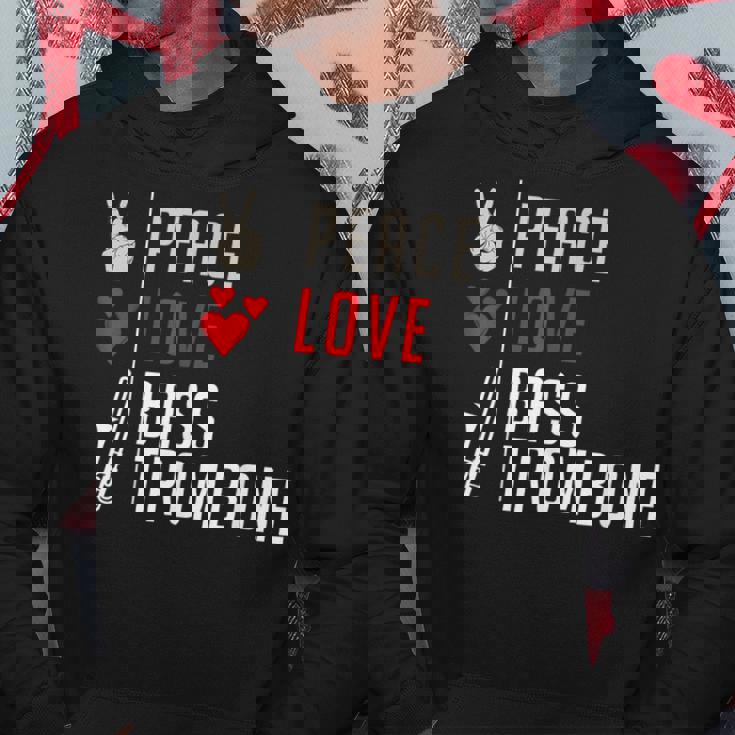 Peace Love Bass トロンボーン楽器 バス トロンボーン奏者 パーカー 面白い贈り物