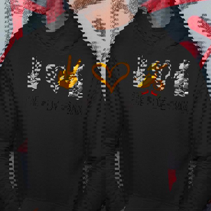 Peace Love バナナ 面白いバナナ フルーツ愛好家 ビーガン用 パーカー 面白い贈り物