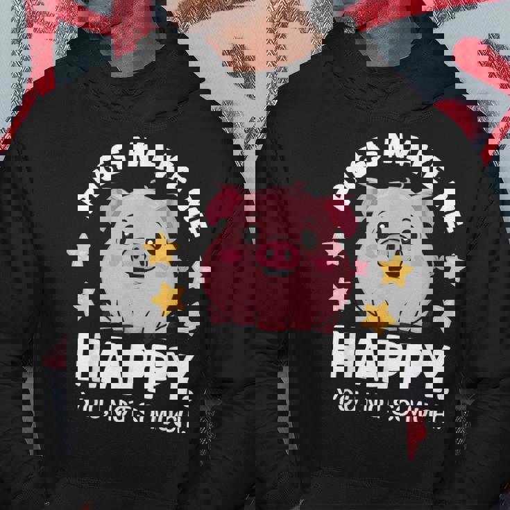 Pigs Make You Happymile かわいい 子豚 恋人 おもしろ豚 パーカー 面白い贈り物