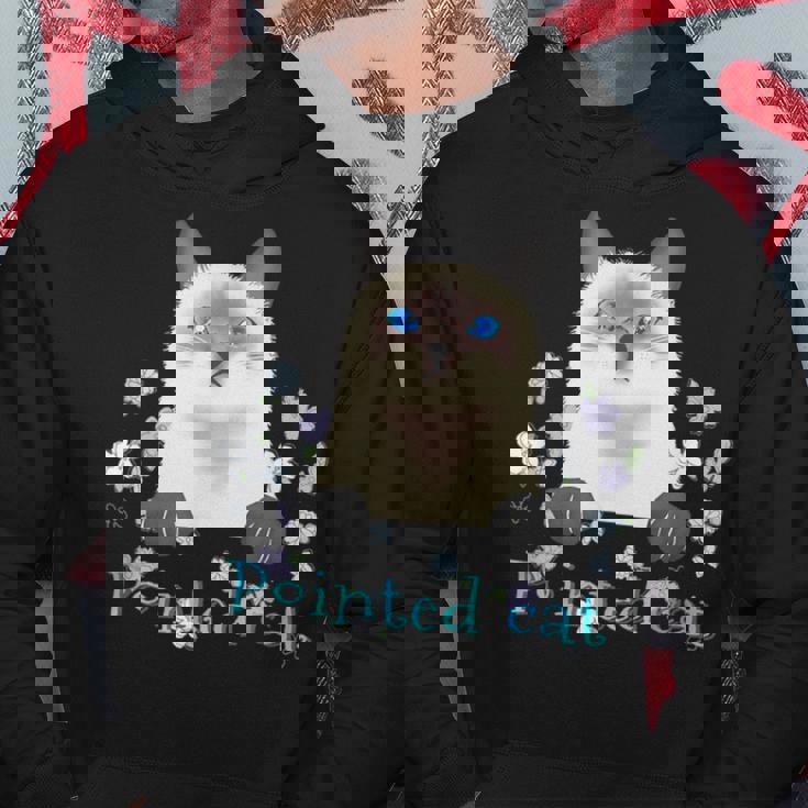 Pointed Cat 猫 ネコ シャム猫 ヒマラヤン トンキニーズ 花 レトロ ガーリー メンズ レディース キッズ パーカー 面白い贈り物