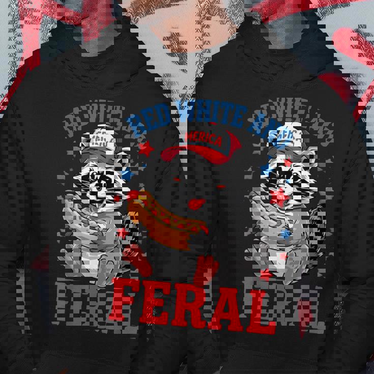 Red And Feral 4Th Of July ユーモア キッズ アメリカ パーカー 面白い贈り物