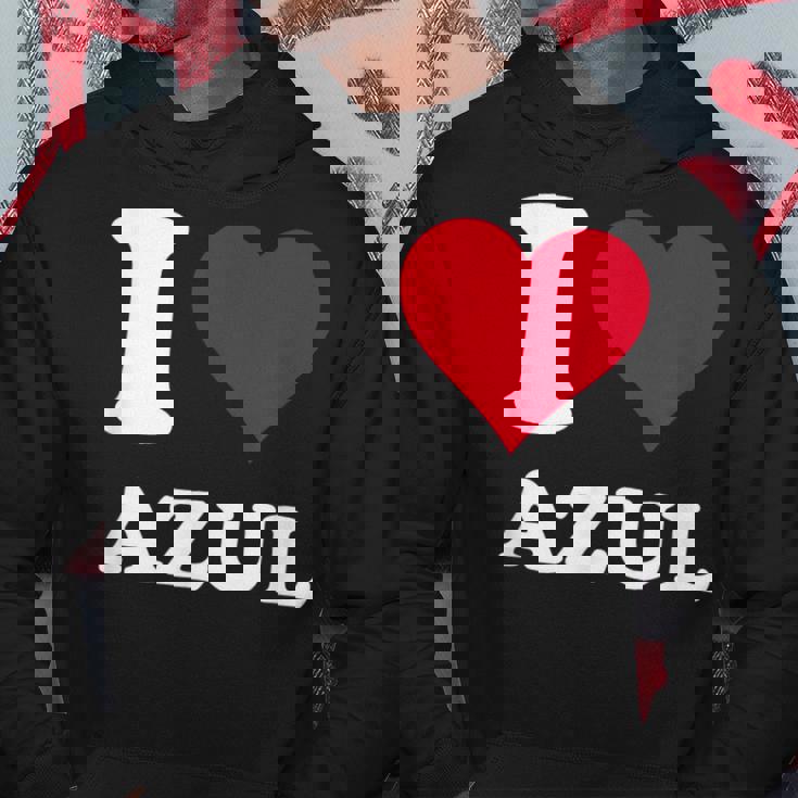 Red Heart I Love Azul パーカー 面白い贈り物