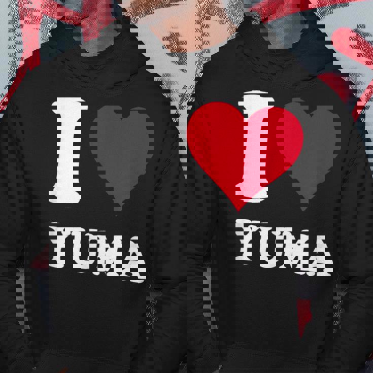 Red Heart I Love Yuma パーカー 面白い贈り物