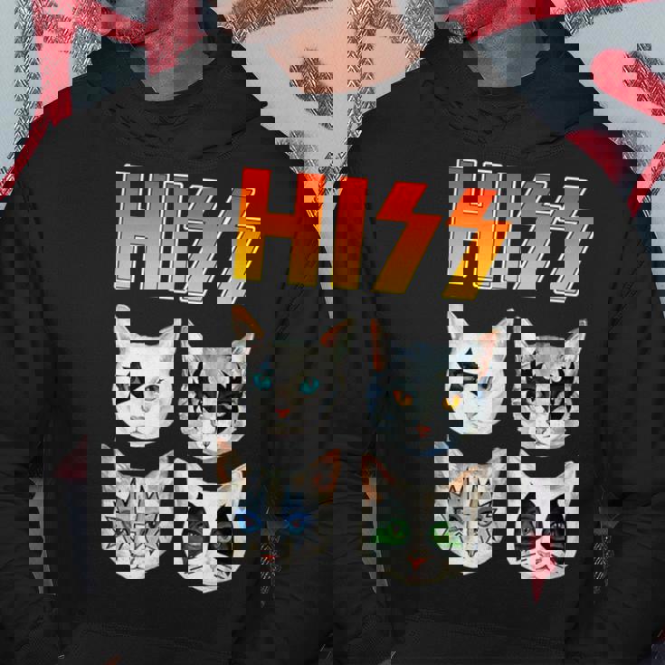 Hiss 猫 子猫 ニャー ロッカー パロディ バンド 面白い 猫好き パーカー 面白い贈り物