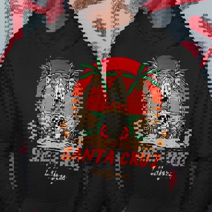 Santa Cruz カリフォルニア ヴィンテージ スケルトン サーファー サンタクルーズ パーカー 面白い贈り物