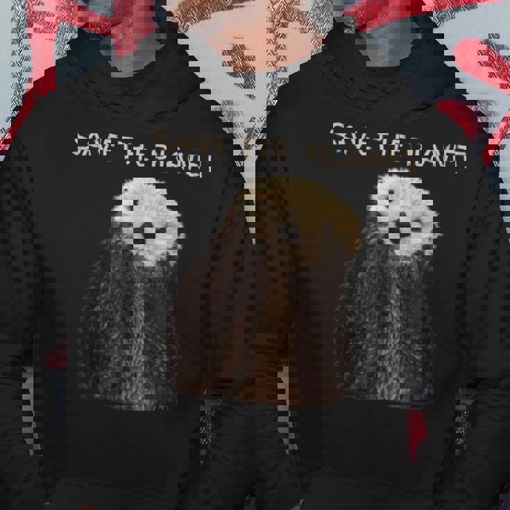 Save The Planet かわいいラッコ。 パーカー 面白い贈り物