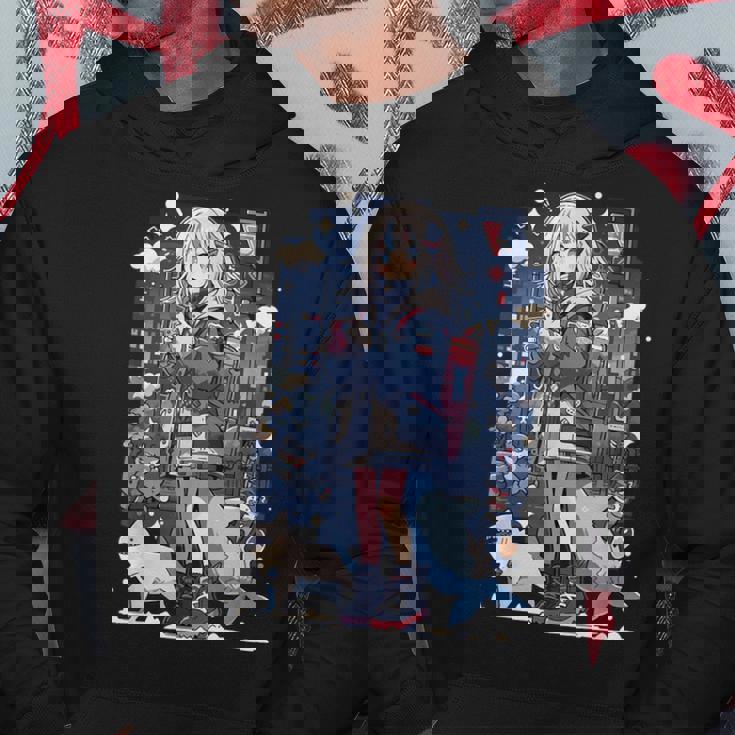 Shark Waifu 東京アニメ ワイフガール かわいい カワイイ 漫画 レトロ パーカー 面白い贈り物