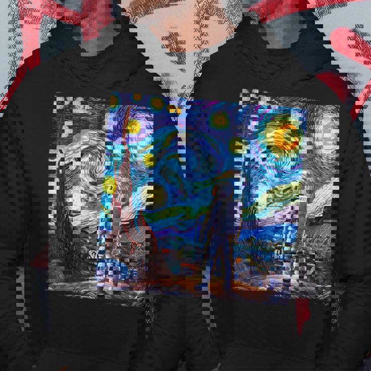 Starry Night Renditionincentan Gogh Astronaut パーカー 面白い贈り物