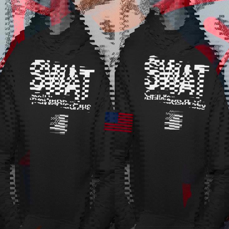 Swat シャツ Unitedpecial Police Usa フラッグ 胸ロゴ パーカー 面白い贈り物