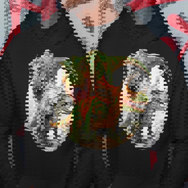 T-Rexs トリケラトプス・ファイティング パーカー 面白い贈り物