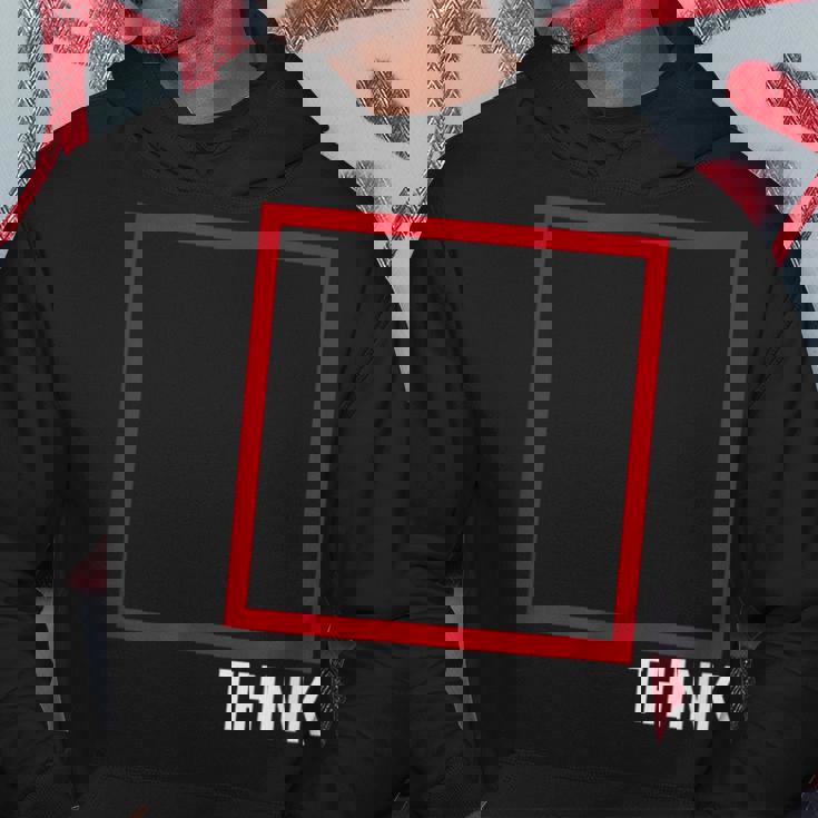 Think Outside The Box 哲学者、本好き、オタクのためのデザイン パーカー 面白い贈り物