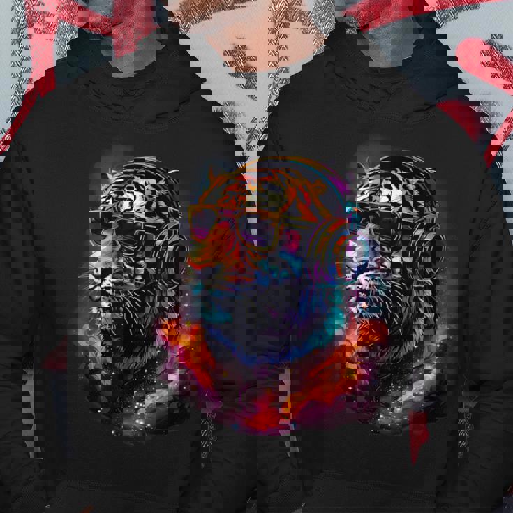 Tiger Dj テクノ Edm ミュージックヘッドフォン アートワーク ビートメーカー パーカー 面白い贈り物