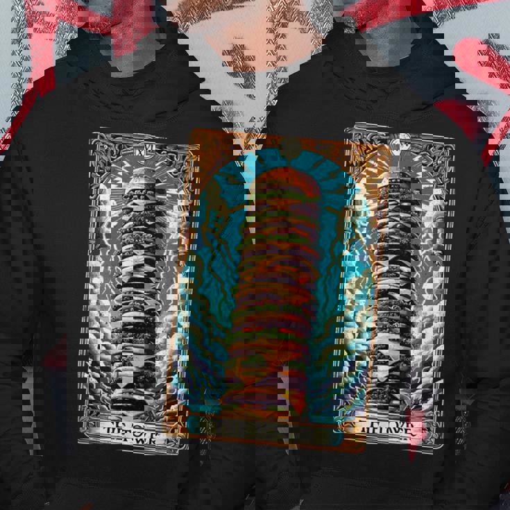 The Tower タロットカード バーガータワー ハンバーガー チーズバーガー パーカー 面白い贈り物