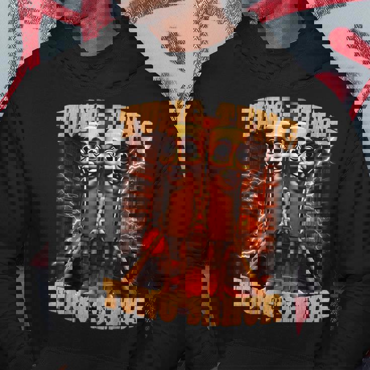 Tung Tungahur 面白い イタリアン ブレイン ミーム トゥン トゥン サフール パーカー 面白い贈り物