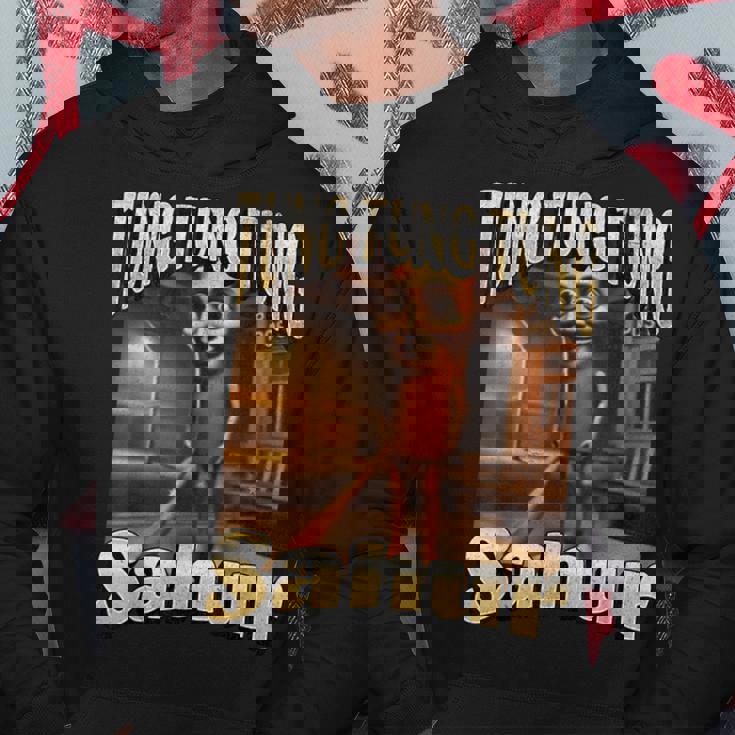 Tung Tungahur 面白いイタリアンブレインロットミームグラフィック パーカー 面白い贈り物