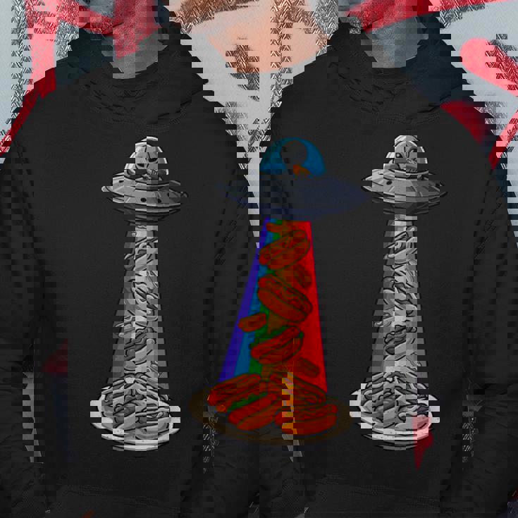 Ufo 誘拐ホットドッグ ムーンデー エイリアン 空飛ぶ円盤 ソーセージ パーカー 面白い贈り物