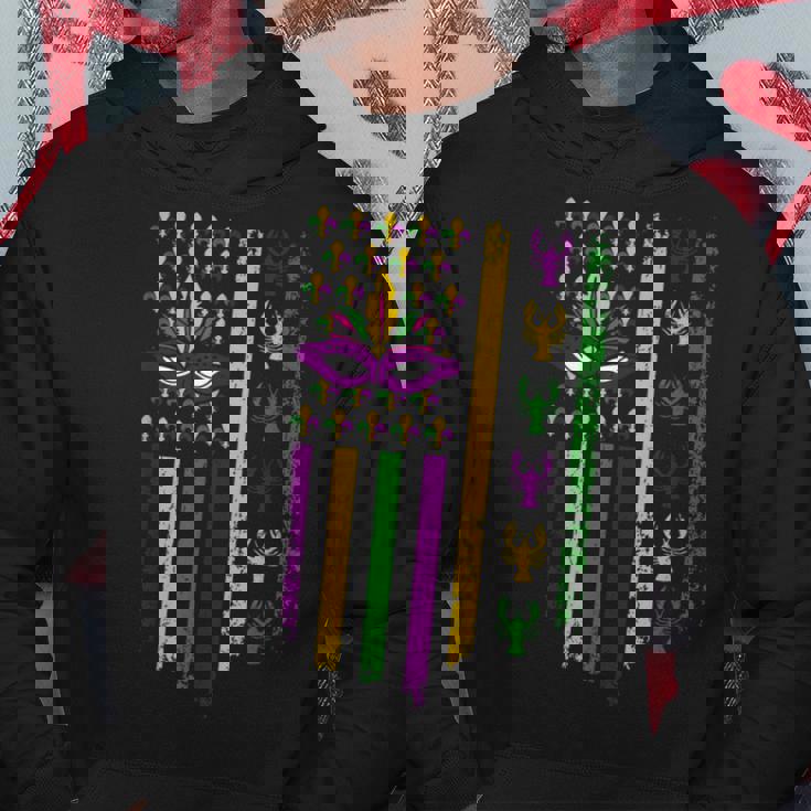 Us Flag Mardi Gras パーカー 面白い贈り物