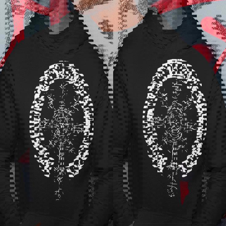 Vegvisir バイキング ルーン文字サークルバイキング パーカー 面白い贈り物