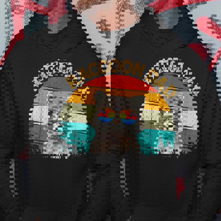 Vintage Retro Wild Animalummerunglass Common Raccoon Dad パーカー 面白い贈り物