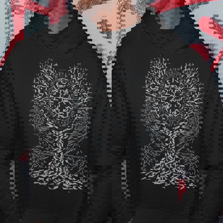 Walhalla Raven Ravens Odins ルーン文字 生命の樹 バイキング パーカー 面白い贈り物