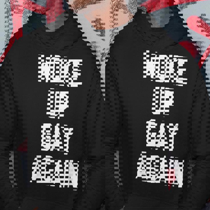 Woke Up Gay Again ayingarcastic Gay Pride Gay パーカー 面白い贈り物
