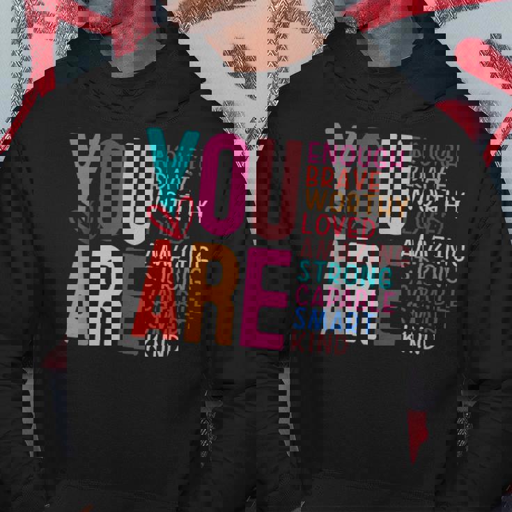 You Are Enough 感動的な引用と断言 パーカー 面白い贈り物