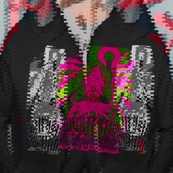 【アオリイカ】 海釣り イカ釣り ユニークイラスト アウトドア 【Sepioteuthis Lessoniana】 パーカー 面白い贈り物